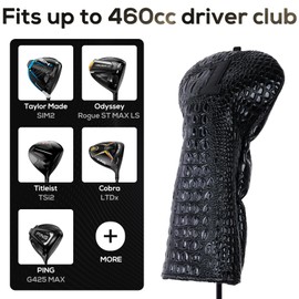 Craftsman Golf Crocodile Pattern Black #1 Driver Headcover fit up to 460cc Club 1pc
