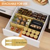 Ryqtop Bamboo Drawer Dividers,17-22" Adjustable Kitchen Drawer Organizer for Clothes,6