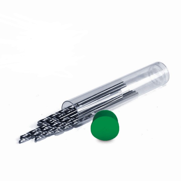 Gyros Micro Drill Bit Set of 12#57 Drill Bits–Small Drill Bits for Jewelry, Plastic and Soft Metal–Mini Twist Drill Bit Set for Pin Vise Hand Drill, Rotary Tool - Carbon Steel Wire Gauge Drill Bits