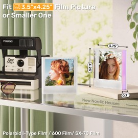 WINKINE Polaroid Frame for Polaroid i-Type/600/SX-70/Square Films, 4.2” x 3.5” Acrylic Picture Frame for Films, Instax Frames for Pictures, Instax Photo Frame for Countertops and Tabletops