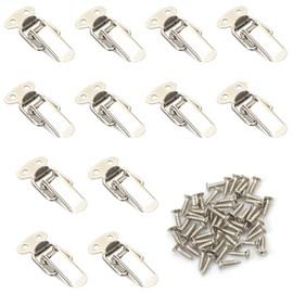 Proooooces 12 Pcs Toggle Latch Stainless Steel Hasp Spring Latch Toggle Drawer Latch Cabinet Latch Buckle Case Box Use