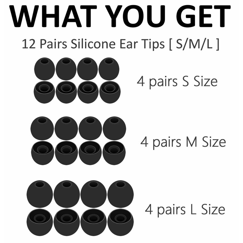 A-Focus 12 Pairs WF-C710N WF-C510 WF-C700N Ear Tips Set, Replacement