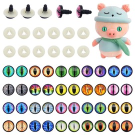 14mm 20 Pairs Safety Eye Dragon Doll Eyes for Stuffed Animal Repair Making with Washer Craft Slit Pupil Cat Snake Eyes Amigurumi Crochet Toy