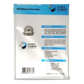Papel Fotográfico Autoadhesivo Color Make Tamaño A4 50 Hojas Color Blanco