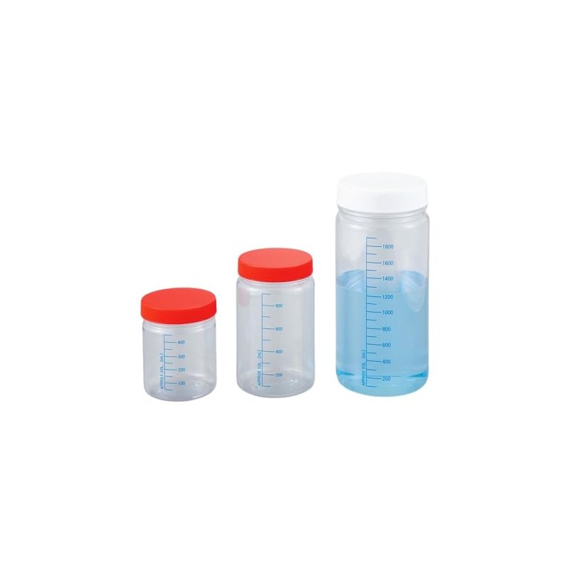 Azuwan Wide Mouth T-Shaped Jar, Clear PVC, Blue Scale Line,