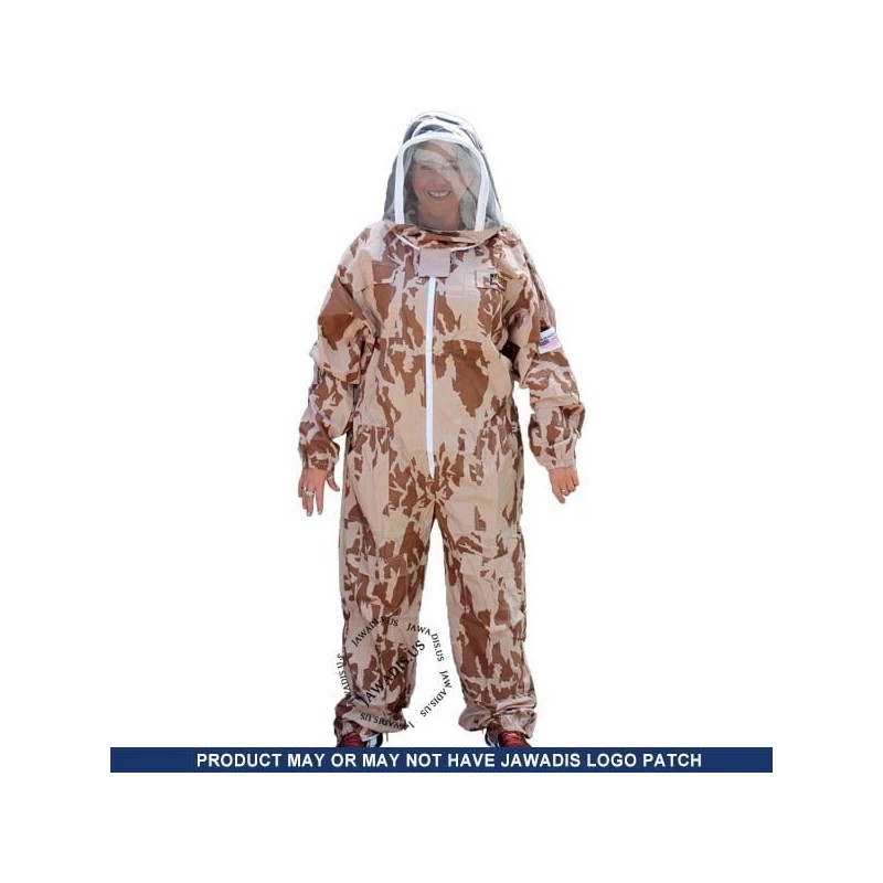 Jawadis USA Medium Desert Camo Beekeeper Suit | Unzippable Veil,