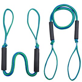 Bungee Dock Line Mooring Rope for Boat, 2Pack Stretchable Boat Dock Lines with Foam Float Bungee Cords Anchor Lines, Boat Dock Accessories Perfect for Jet Ski, PWC, Kayak(4FT)