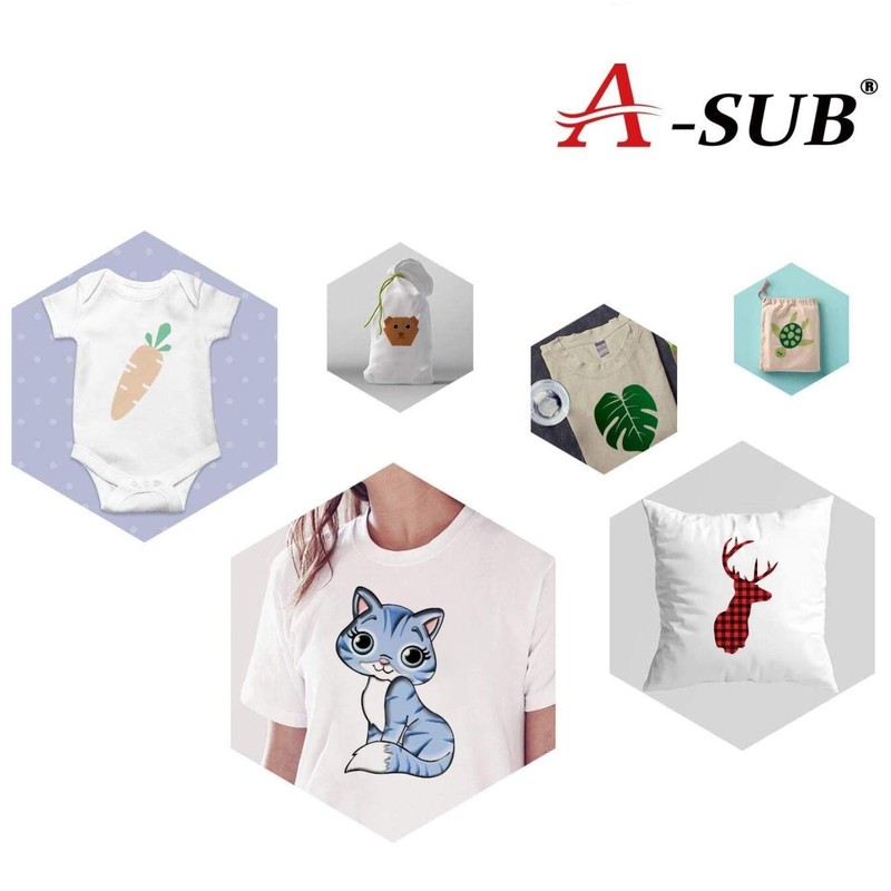 A-SUB Iron On Print Sheets T Shirt Transfer Paper Heat