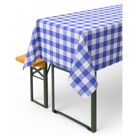 texpot Country House Tablecloth 130 x 170 cm Blue/White Checked 100% Cotton in 20 mm Checked Farmer's Check