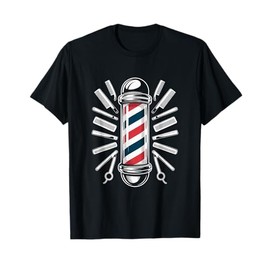 Barber Pole with Combs and Scissors T-Shirt