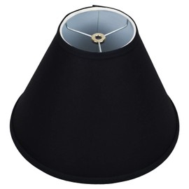 FenchelShades.com Lampshade 5" Top Diameter x 12" Bottom Diameter x 9" Slant Height with Washer (Spider) Attachment for Lamps with a Harp (Black)