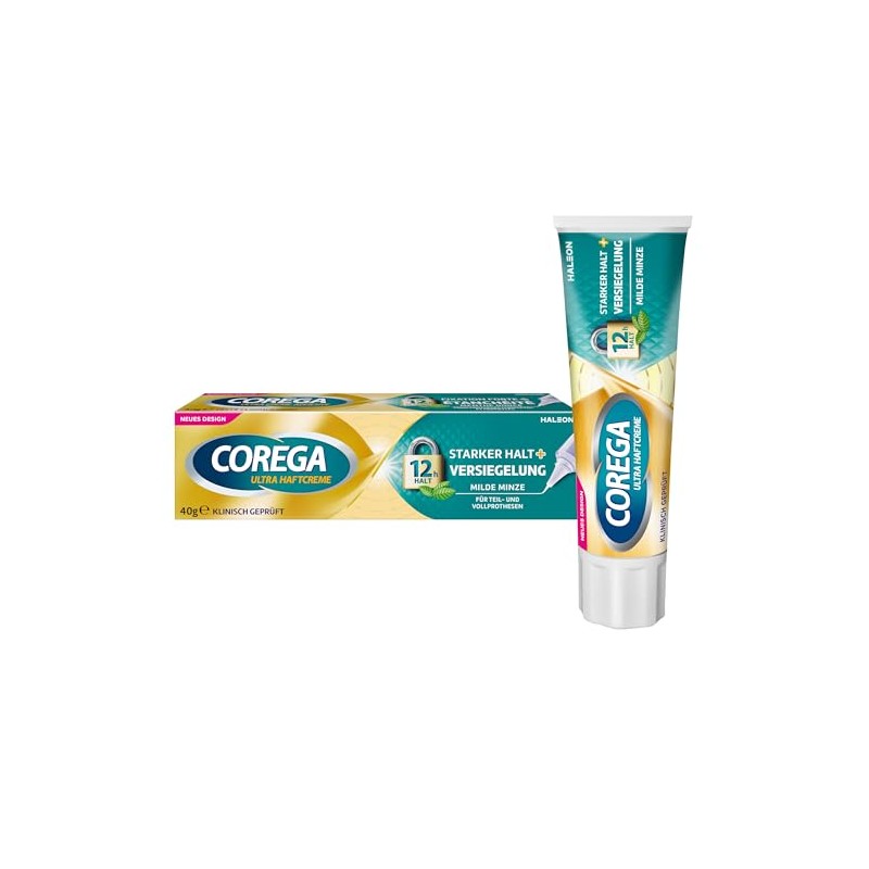 Corega Ultra Haftcreme Starker Halt + Versiegelung für Zahnersatz/ dritte