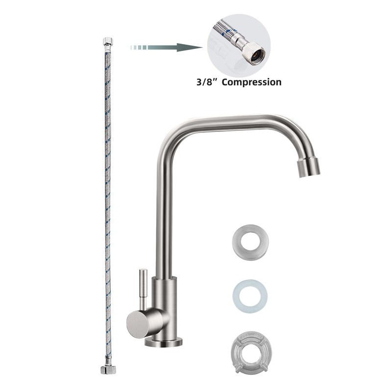 Cold Only Water Faucet Single Hole Kitchen Sink Faucet SUS304