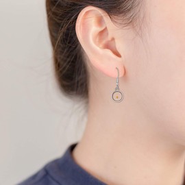 Uloveido Charms Real Mustard Seeds Earrings for Girls Girls Stainless Steel Dangle Drop Earrings Y582, Metal, Resin