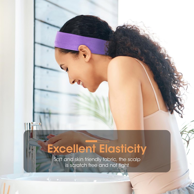 8 Pack - Cotton Headbands for Women，Fashion Stretchy Hair Bands,