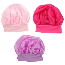 GLEAVI 3pcs Baby Hair Bands Girl Scrunchies Satin Bonnet for Kids Children Sleeping Cap Children Night Hat Round Cap Headband Hair Cap Scarf Night Sleeping Hat Sleeping for Kids Red Baby