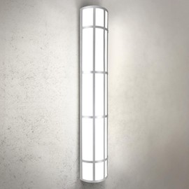 ASD 36 Inch LED Outdoor Wall Mount Light Fixture with Grid - Brushed Nickel Modern Wall Sconce - 30W 120-277V 3000K 4000K 5000K Adjustable - Dimmable Exterior Lights - Front Door, Patio - ETL