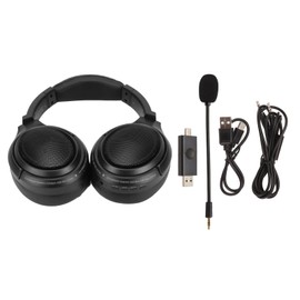 Wireless Gaming Headset 2.4G Type C USB Dongle 3 Sound Modes Rechargeable Game Headset for Desktop Laptop Phone Black