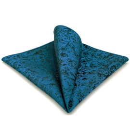 S&W SHLAX&WING Pocket Squares for Men Suits Dark Teal Black Blue Patterned