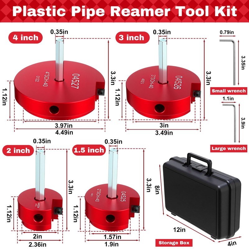 Blulu 11 Piece PVC Pipe Reamer Kit for 1/2" Drill,