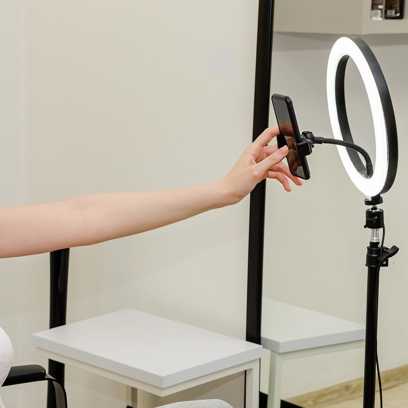 PATIKIL 7.9" Flexible Adjustable Gooseneck with Phone Clip, 1/4" Female