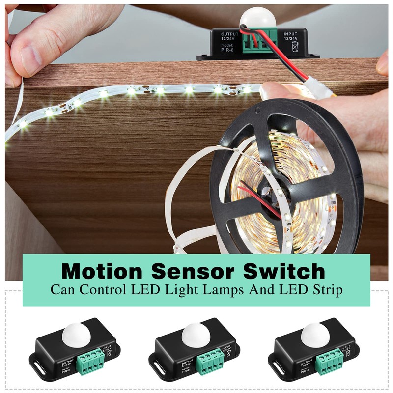 6 Pack 12V 24V PIR Sensor LED Motion Sensor Motion