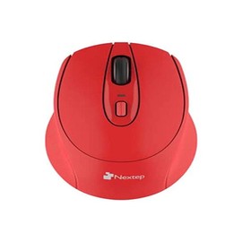 Nextep NE-411E Mouse Inalámbrico Ergónomico USB 1600 dpi, Batería Incluida, Color Rojo