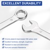 HARFINGTON 2Pcs Combination Wrench 15mm Metric 12-Point Box and Open