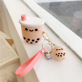 MDFREL Silicone Bubble Tea Keychain Creative Milk Tea Key Ring Car Keychain Cute Boba Milk Tea Keyring Car Key Chain Bag Pendant for Women Girls Car Keychain Jewelry Gift