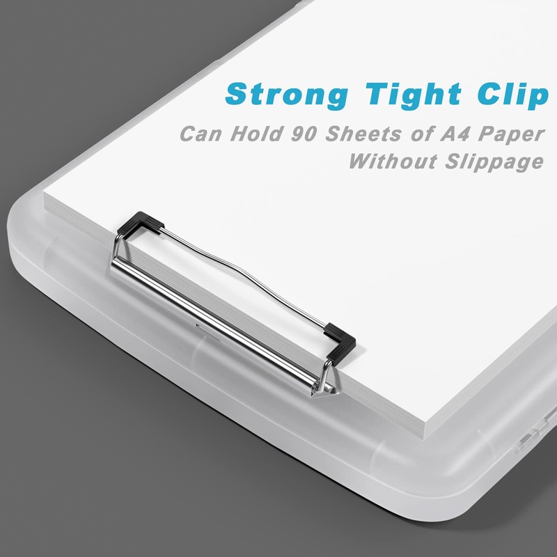 Rimilak Plastic Clipboard with Storage, 8.5 x 11 High Capacity