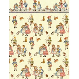 Melody Jane Puppenhaus Miniatur Druck 1:24 Maßstab Kinder Kinderlied Creme Tapete