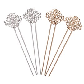 Baluue Hair Sticks for Buns Chinese Hair Pin Metal Hair Fork Stick Hair Bun Stick 4pcs u Shape for Long Hair