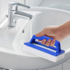 Pack of 2 Pool Sponge Brushes, Pool Cleaning Hand Scrubber, Pool Brush, Swimming Pool Brush with Handle, Pool Brushes for Cleaning Dirt and Moss, Pool Brush Head for Cleaning