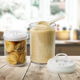 Felli Flip Tite Airtight Storange Container for Pantry Kitchen (1, 6" Round Nest-M 2pk)