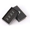 Decorative Tyre Valve Dust Caps, Black Aluminium, Set of 4