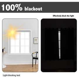Anytime 100% Blackout Curtain Set, Thermal Insulated & Energy Efficiency Window Draperies for Guest Room, Full Shading Panels for Shift Worker and Light Sleepers（Greyish White, 2 Panels, 37W x 63L）