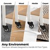 HOMEDANT House White 5-Tier Metal Rolling Cart Shelf Rack Casters
