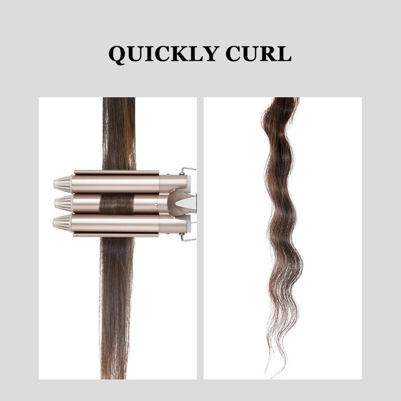 Three Barrel Curling Iron Salon Hairstyling Waver Hair Crimper Hairdressing