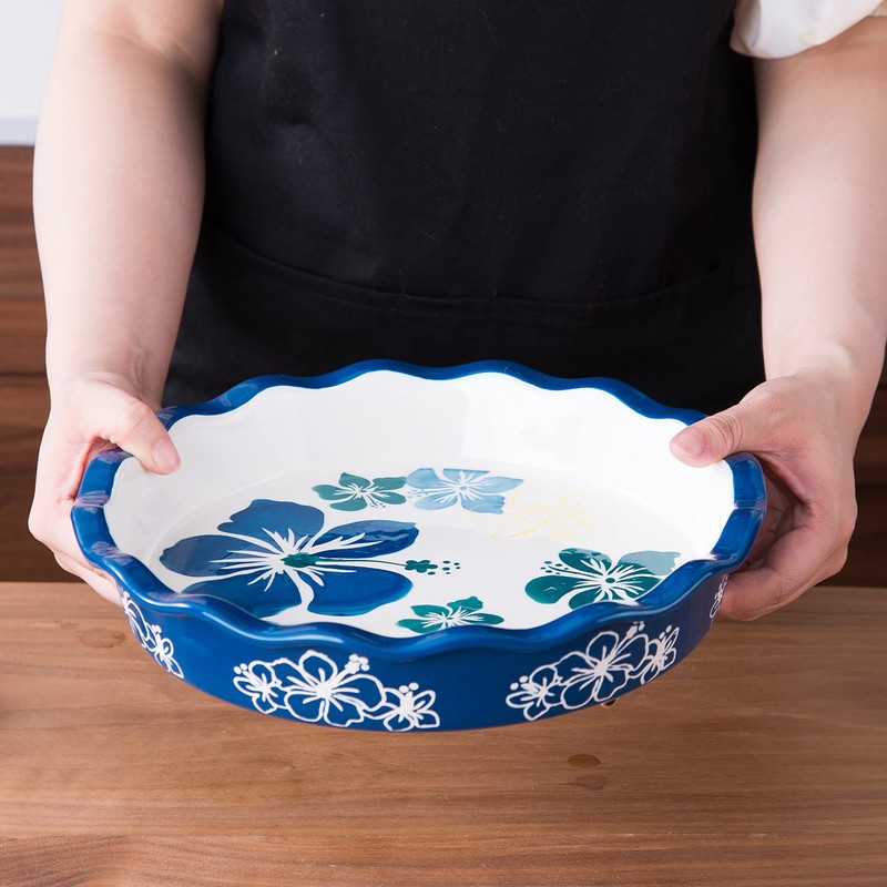 Sagoskat Pie Pan Ceramic Pie Plate, 9 inch Deep Dish