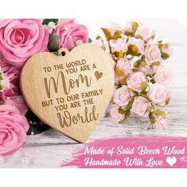 Mom Gifts Christmas Gifts For Mom From Daughter Son, Mother Picture Frame Double-Sided Display 4x6 Photo with Warm Heart Pendant Mother-In-Law Gifts From Daughter In Law, Mom Birthday Gifts Tabletop