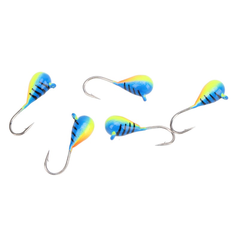 5 Pcs Ice Fishing Jigs Kit High Carbon Steel Ice