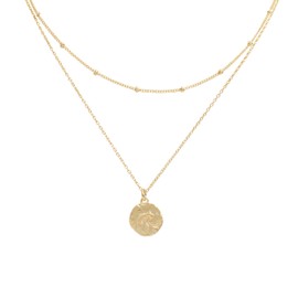 float Women's Aloita Necklace with Pendant Made of 925 Sterling Silver and 18 Carat Gold-Plated in Gift Box, Gold, No Gemstone