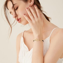 UNIFT Africa Map Bracelet For Women Men Stainless Steel Minimalist Hollow Out Heart Africa Map Continent Outline with a Bead Colorful Weave Adjustable Bracelets Ethnic Jewelry (gold-B)