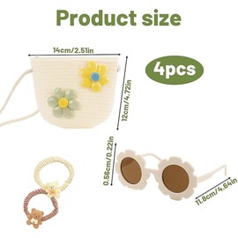 4 Pcs Toddler Handbag Set, Girls Handbag, Lovely Little Girls Handbag Suitable for Beach and Party Accessories, Summer Outing and Playtime Essentials