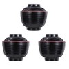 3pcs Japanese Style Miso Soup Bowls Lids Bowls Hot Pot
