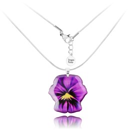 Schön Klein Gartenkollektion Halsketten Kette mit Anhänger Schmuck für Damen (Stil 15 - Blumen Violett Silber)
