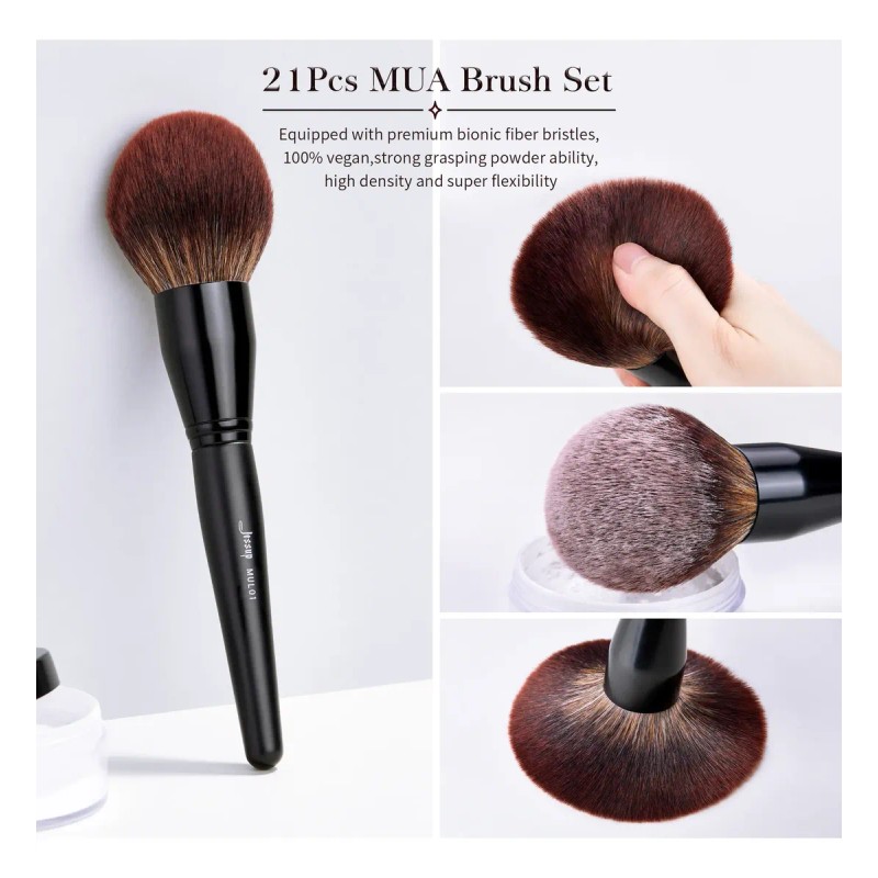 Jessup Set 21 Brochas Profesionales, Base+ojos+cejas, T271 Negro