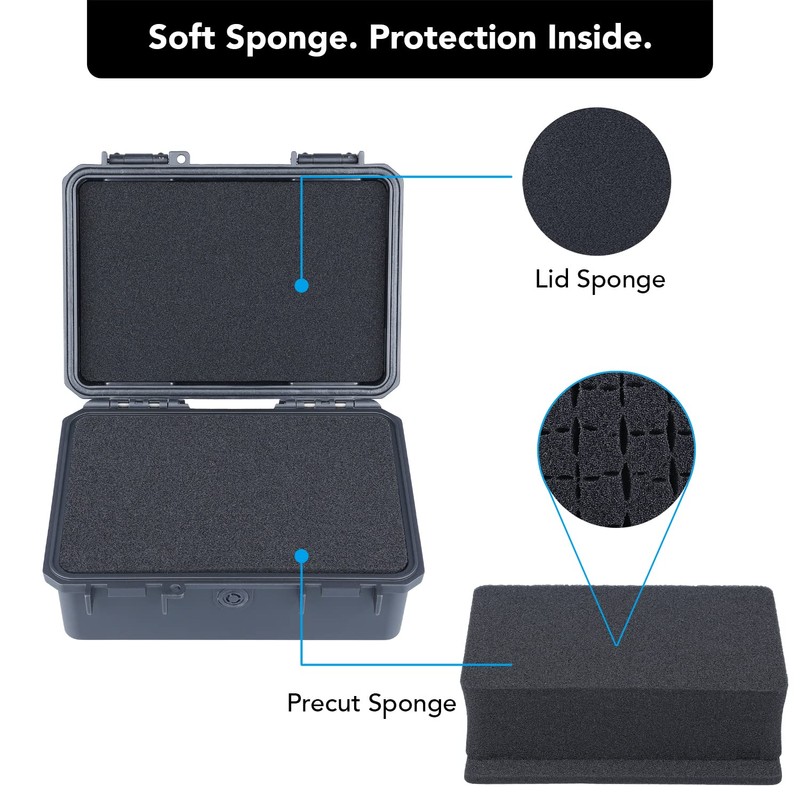 Lykus HC-1820 Mini Hard Case Dry Box with Foam Insert,