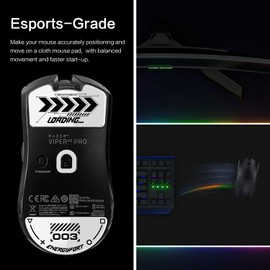 Mouse Skates for Razer Viper V3 Pro Wireless Esports Gaming Mouse, Rounded Curved Glass Mouse Feet Replacement, Super Fast Smooth and Durable Sole Mouse Stickers for Razer Viper V3 Pro (White)