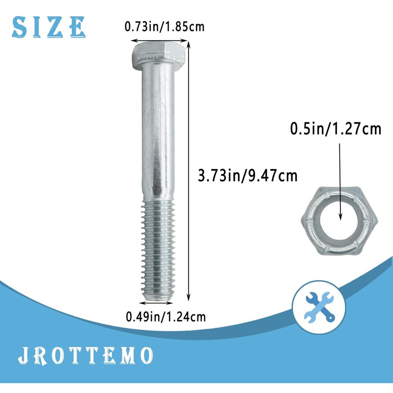 500101 Grade 5 Shear Bolts for Rotary Cutters (1/2" x